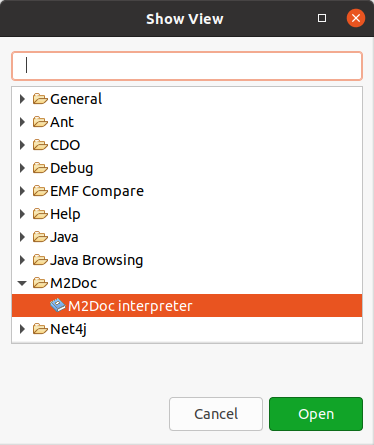 M2Doc Interpreter View.