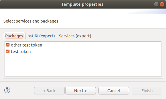 The Edit Template properties wizard.